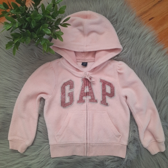 ❤️4/$20 Baby Gap Girls Logo Zip Up Hoodie